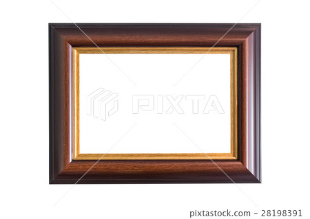 Empty wooden photo frame isolated on white. Interior decoration. Saved with clipping path Empty wooden photo frame isolated on white. Interior decoration. Saved with clipping path 28198391