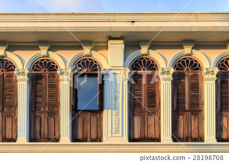 Vintage window or Sino-Portuguese style in Phuket, Thailand 28198708