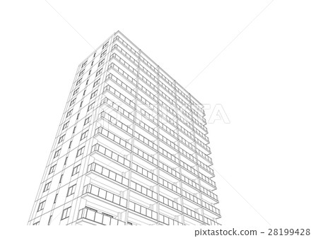 Sketch Idea, Drawing Of Modern Residential Building Stock Photo, Picture  and Royalty Free Image. Image 13077142.