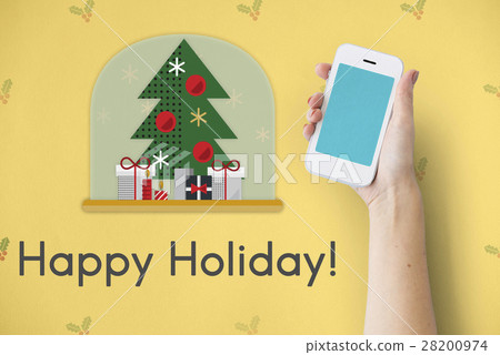 Christmas Tree Celebration Tinsel Concept Christmas Tree Celebration Tinsel Concept 28200974