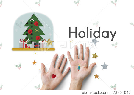 Christmas Tree Celebration Tinsel Concept 28201042