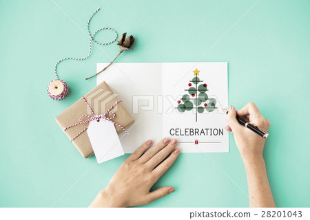Christmas Tree Celebration Tinsel Concept 28201043