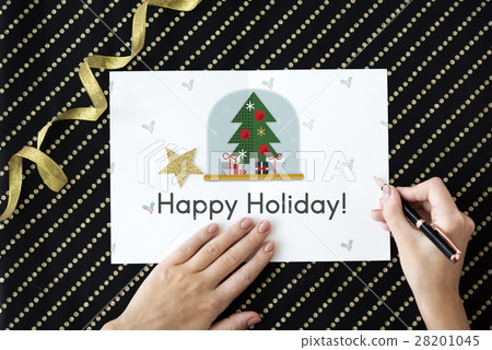 Christmas Tree Celebration Tinsel Concept 28201045