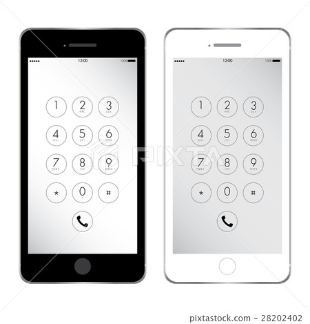 Keyboard of black and white mobile phone. Keyboard of black and white mobile phone. 28202402