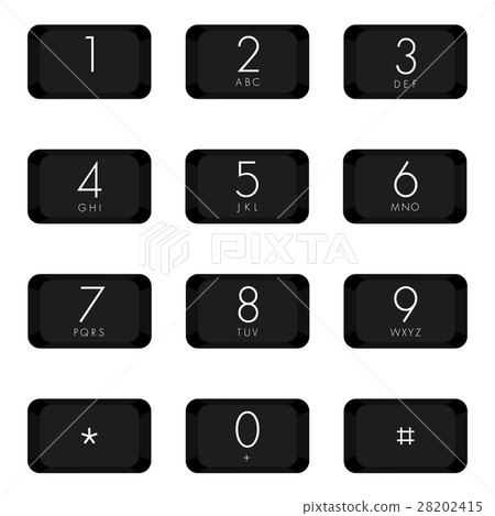 Numeric keypad of black color design. Numeric keypad of black color design. 28202415