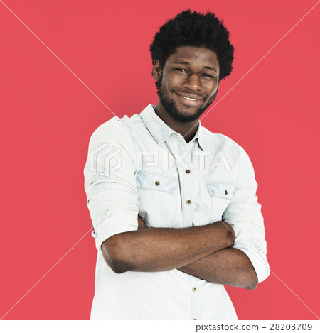 Cheerful African Descent Man Smiling Concept 28203709
