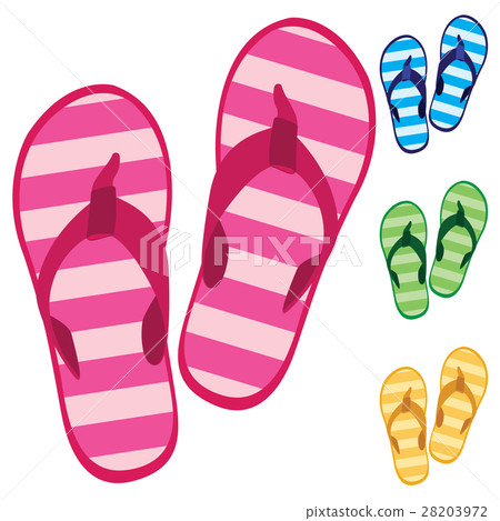 Colorful slippers on white background. Colorful slippers on white background. 28203972
