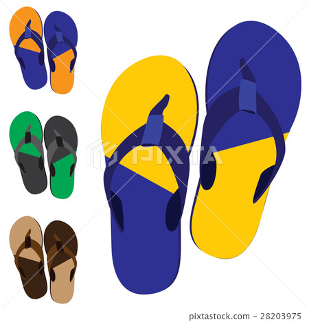 Slippers. Multicolored slippers. Slippers. Multicolored slippers. 28203975