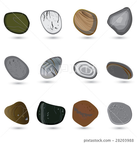 Stone set isolated on white background. 28203988