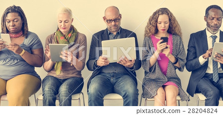Diverse Group of People Community Togetherness Technology Sittin Diverse Group of People Community Togetherness Technology Sittin 28204824