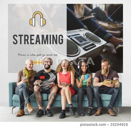 Headphones music media icon online 28204928