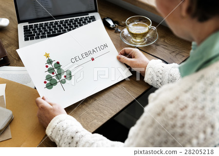 Christmas Tree Celebration Tinsel Concept Christmas Tree Celebration Tinsel Concept 28205218