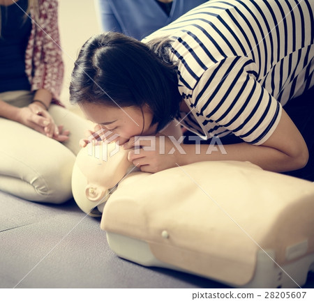 CPR First Aid Training Concept 28205607