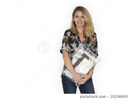 Woman Cheerful Studio Portrait Concept 28206695