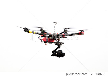 drone with professional camera flying. 28208638