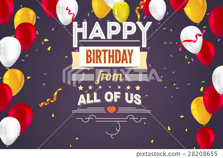 Stylish greetings happy birthday, creative card 28208655