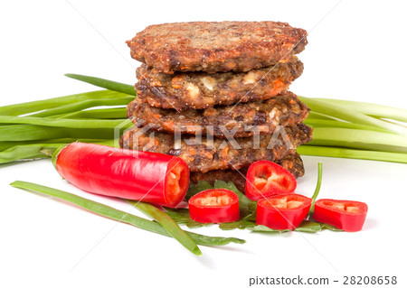 liver pancakes or cutlets with chili pepper and liver pancakes or cutlets with chili pepper and 28208658