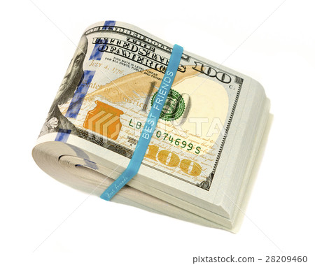 Stack of money in US dollars cash banknotes Stack of money in US dollars cash banknotes 28209460