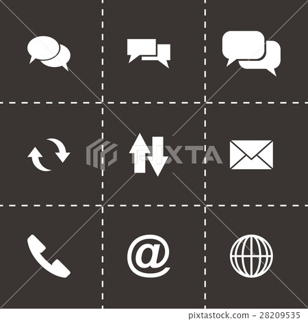 Vector black communication icon set - Stock Illustration [28209535] - PIXTA