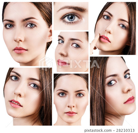 Collage of young woman with perfect skin. Collage of young woman with perfect skin. 28210313