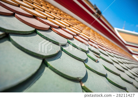Thai temple roof tiles Thai temple roof tiles 28211427