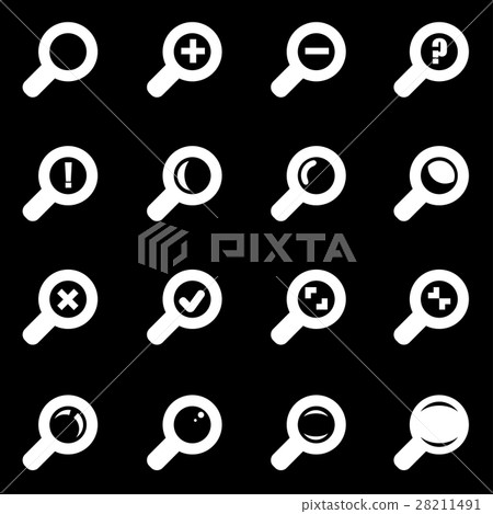 Vector white magnifying glass icon set 28211491