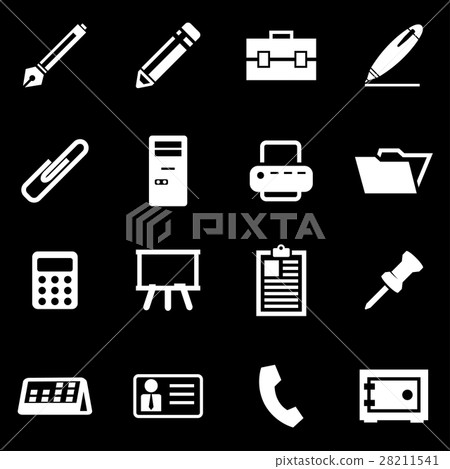 Vector white notes icon set Vector white notes icon set 28211541