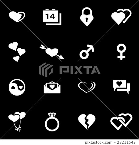 Vector white love icon set 28211542