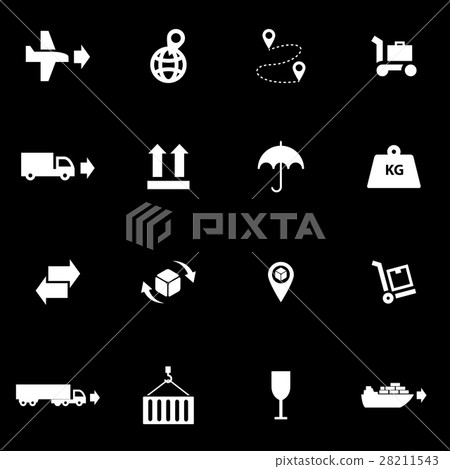 Vector white logistic icon set 28211543