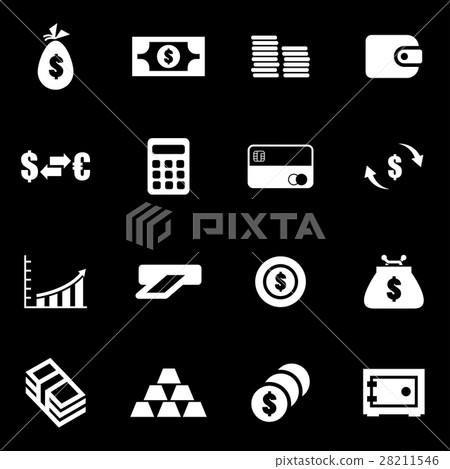 Vector white money icon set 28211546