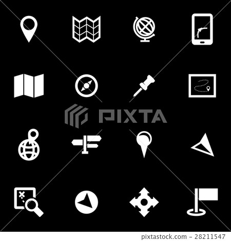 Vector white map icon set Vector white map icon set 28211547