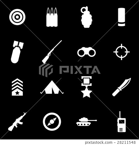 Vector white military icon set 28211548