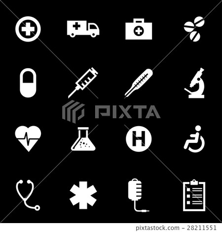Vector white medical icon set Vector white medical icon set 28211551
