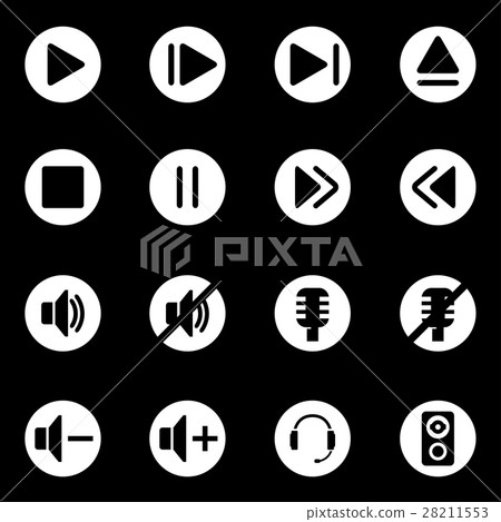 Vector white sound icon set Vector white sound icon set 28211553