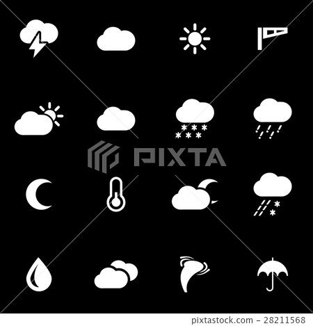 Vector white weather icon set - Stock Illustration [28211568] - PIXTA