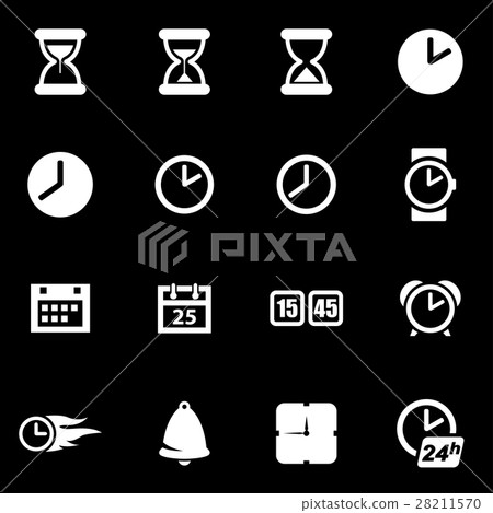 Vector white time icon set Vector white time icon set 28211570