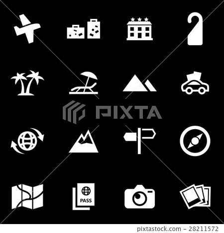 Vector white travel icon set Vector white travel icon set 28211572