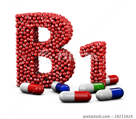 3d Illustration of Letter B1 made of vitamin 28211624