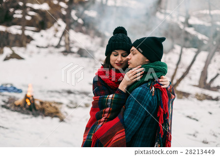 Guy and girl at a picnic. Guy and girl at a picnic. 28213449