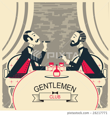 Gentlemen club illustration with two men - Stock Illustration [28217771] -  PIXTA