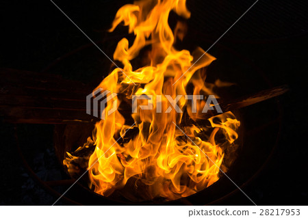 Fire flames on black background Fire flames on black background 28217953