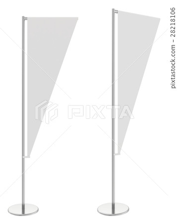 White flag banner stand. 3d rendering 28218106