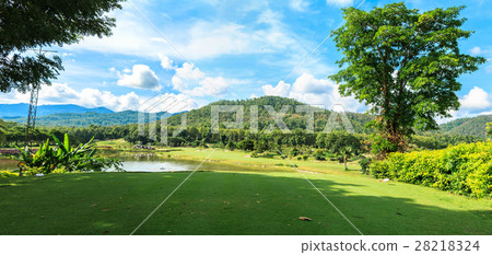 Golf course landscape panorama Golf course landscape panorama 28218324