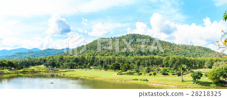 Golf course landscape panorama 28218325