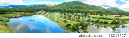 Golf course landscape panorama Golf course landscape panorama 28218327