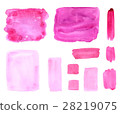 Collection of Abstract magenta pink watercolor 28219075