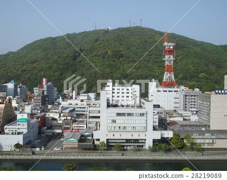 德島市城市景觀和Mount Bizan 28219089