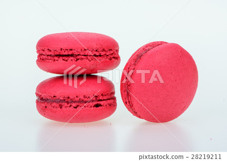 Colourful macaron on white background. 28219211