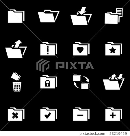 Vector white folder icon set Vector white folder icon set 28219439