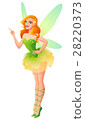 Vector beautiful green floral fairy with wings 28220373